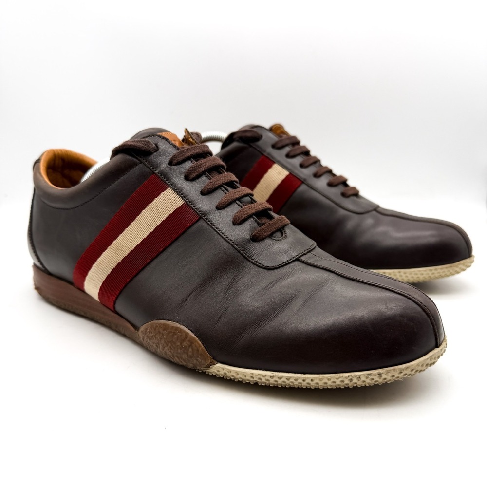 Vintage Bally FREENEW Sneakers Men's Size 10 D Brown Stripe Switzerland